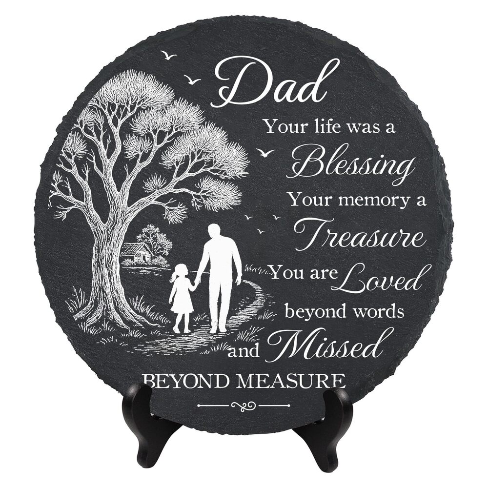 6737 Memorial Garden Stones for Dad Memorial Gifts for Loss of Father